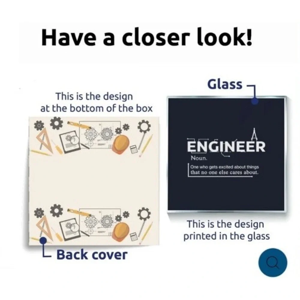 ENGINEER Gift Shadow Box‎ Wall Decor - 6x6x2
